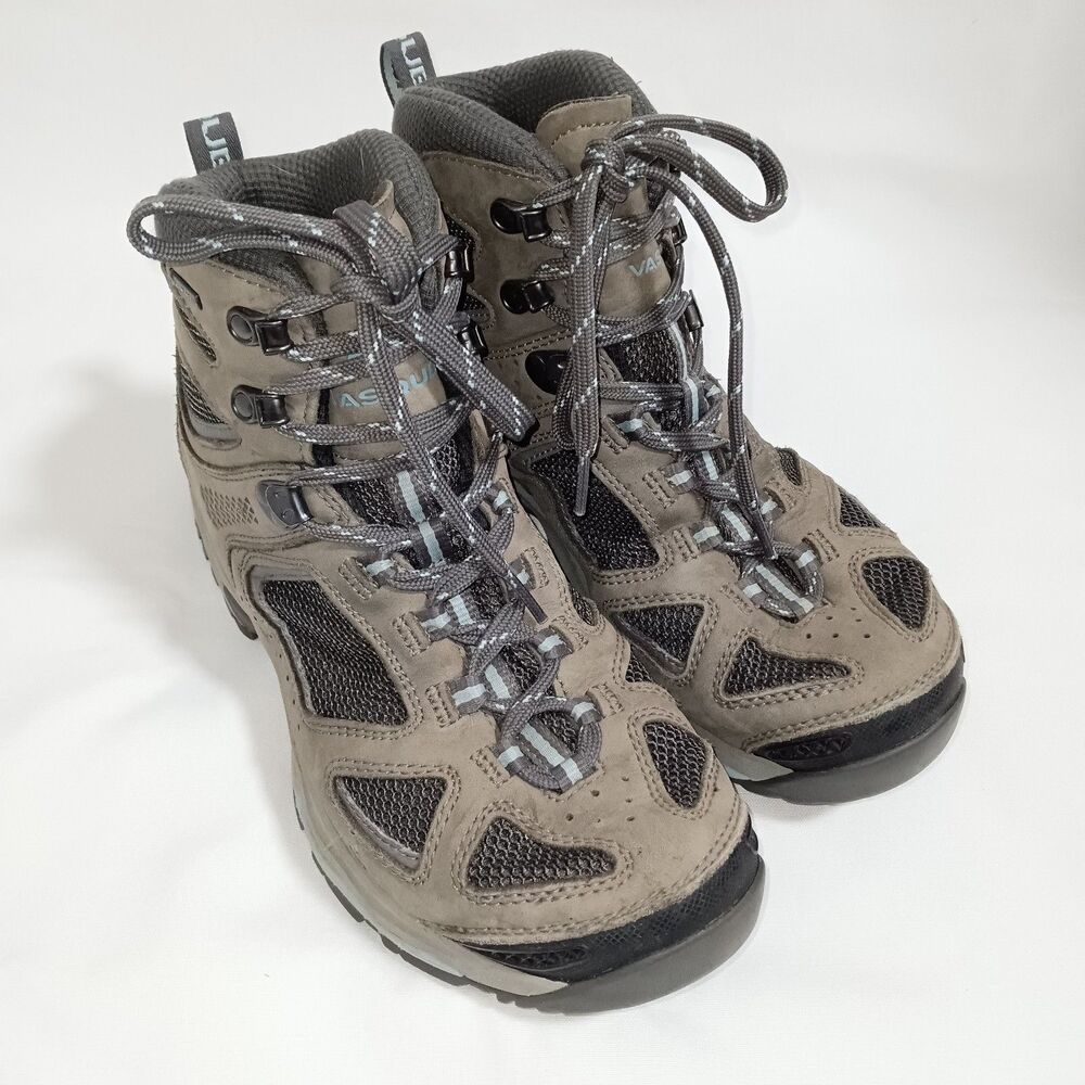 Vasque Hiking Boots Women's 10.5 M Grey Light Brown 7195 M Vibram Sole Lace Up